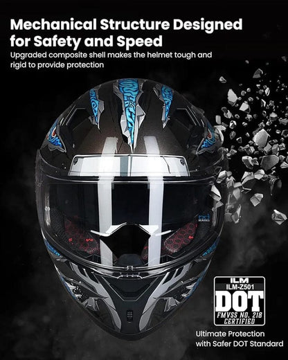 ILM Motorcycle Helmet Full Face Casco DOT Model. ⭐⭐⭐⭐⭐ (4.8/5)