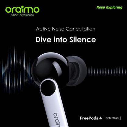 Oraimo OEB-E105D FreePods 4 ANC True Wireless Earbuds. ⭐⭐⭐⭐⭐(4.9/5)