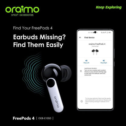 Oraimo OEB-E105D FreePods 4 ANC True Wireless Earbuds. ⭐⭐⭐⭐⭐(4.9/5)