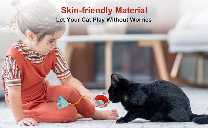 Automatic Rolling Cat Ball Toy, 2-Speed Modes, Teasing Tail & Bell Charm, Interactive Self Play Chasing Silicone Ball Toy for Indoor Cats ⭐⭐⭐⭐⭐ (4.7/5)